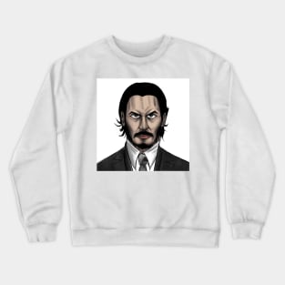 the perfect hit man, john wick portrait ecopop in revenge Crewneck Sweatshirt